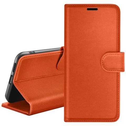 Custodia A Portafoglio Per Xiaomi Redmi 13c Con Supporto E Linguetta, Arancione - Foto 1
