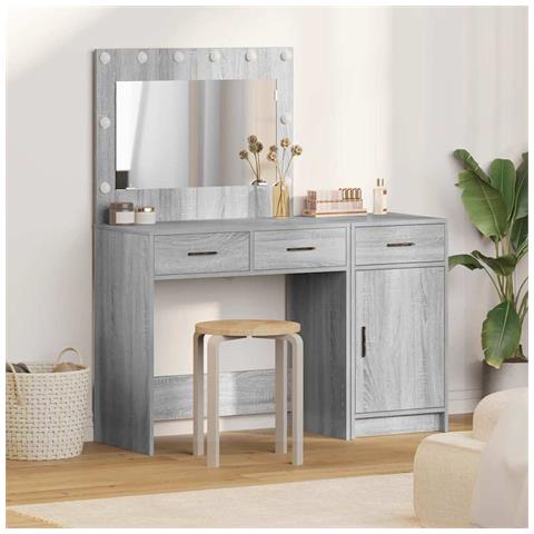 Tavolo da Trucco 2 pcs Grigio 40 x 41 x 75 cm Legno multistrato - Foto 2