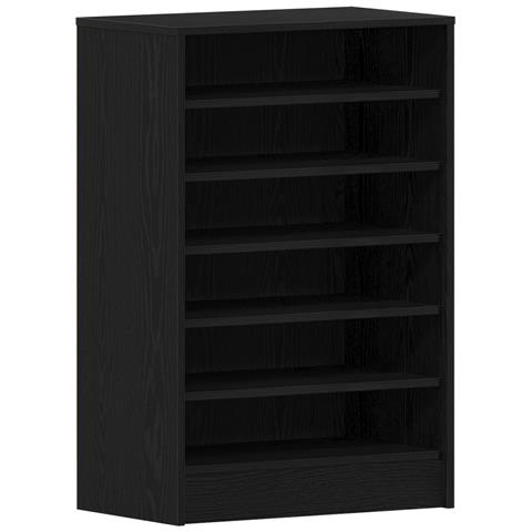 Mobile per scarpe Nero Rovere 60x35x92 cm in legno ingegnerizzato - Foto 1