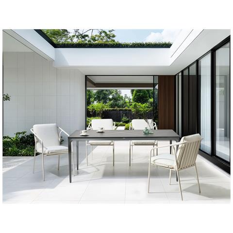 Tavolo Da Pranzo Da Giardino Sovareto 180 Cm 90 Cm Effetto Marmo Marmo Nero - Foto 1