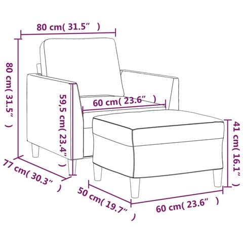 Poltrona con Poggiapiedi Nero 60 cm in Similpelle - Foto 7