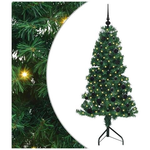 Albero di Natale Artificiale Angolare con 150 LED Verde 150 cm - Foto 1