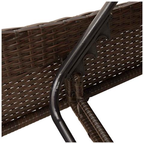 Lettino Prendisole con Cuscini Marrone 114x205x73 cm in Polyrattan - Foto 9