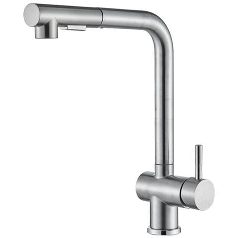 Rubinetto per lavello da cucina, Blackswan, tipo M305, con 2 modalità e doccia estraibile, modello nichelato, misura 31 cm - Foto 1