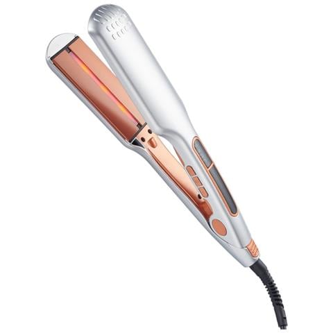 Piastra Per Capelli A rarossi Con Placche In Ceramica E Temperatura Regolabile, Spina Ue Silver - Foto 1