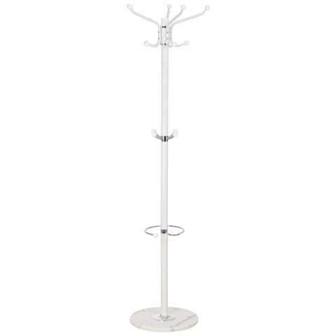 Appendiabiti In Metallo Bianco Con Portaombrelli E 5 Ganci D36x172h Cm - Foto 1