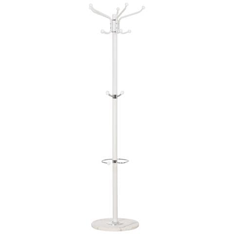 Appendiabiti In Metallo Bianco Con Portaombrelli E 5 Ganci D36x172h Cm - Foto 2