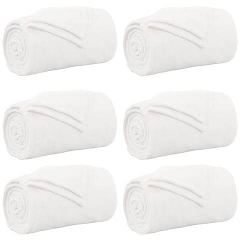 Coperte da Pile 6 pcs Bianco 240 x 270 cm Panno - Foto 1