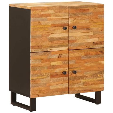 Mobile laterale Marrone 60 x 33 x 75 cm Legno di mango massello - Foto 1