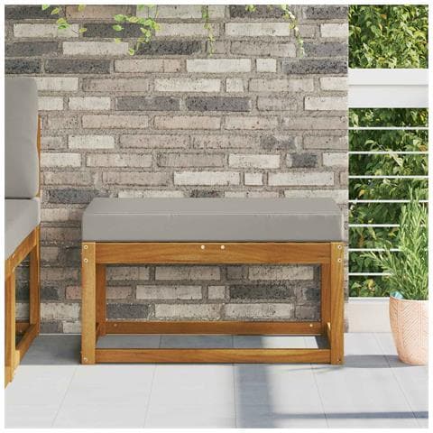 Cuscino da Sedia Esterno Grigio 80 x 40 x 8 cm 100% Poliestere - Foto 2