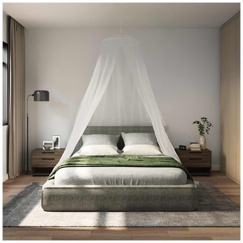 Zanzariera per letto 156 maglia 3 pcs Bianco Poliestere - Foto 2
