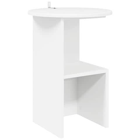 Tavolo laterale Bianco Ø 39,5 x 55 cm Legno ingegnerizzato - Foto 1