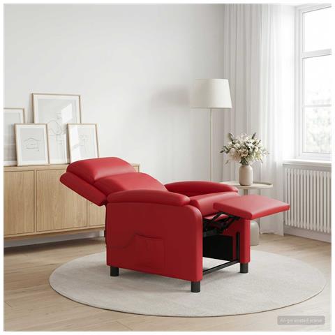 Poltrona Massaggiante Rosso Similpelle - Foto 2