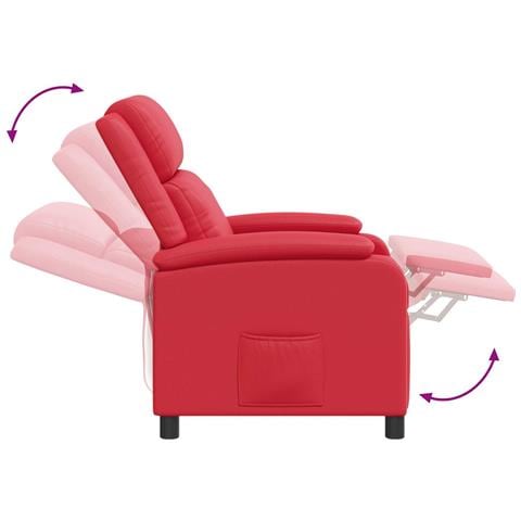 Poltrona Massaggiante Rosso Similpelle - Foto 9