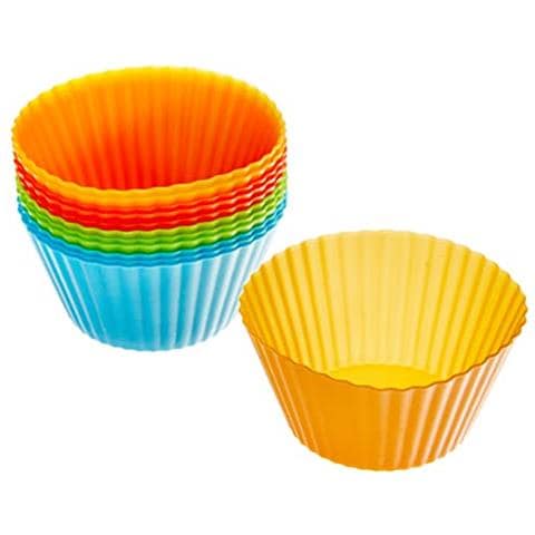 66745 - Set di 12 stampi in silicone per muffin - Multicolore - Foto 1