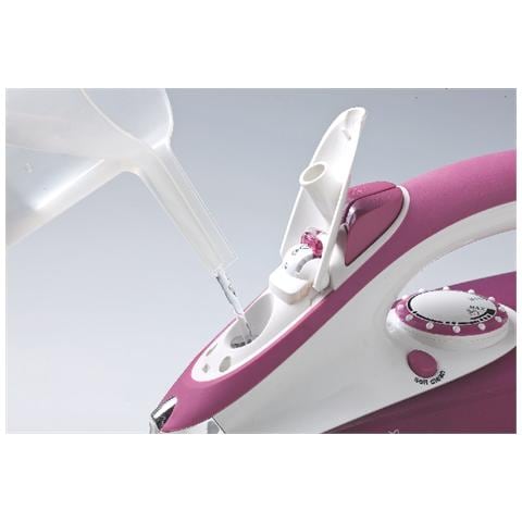 6215 Steam Iron Ferro da Stiro a Vapore Potenza 2200 W Colore Bianco e Rosa - Foto 3