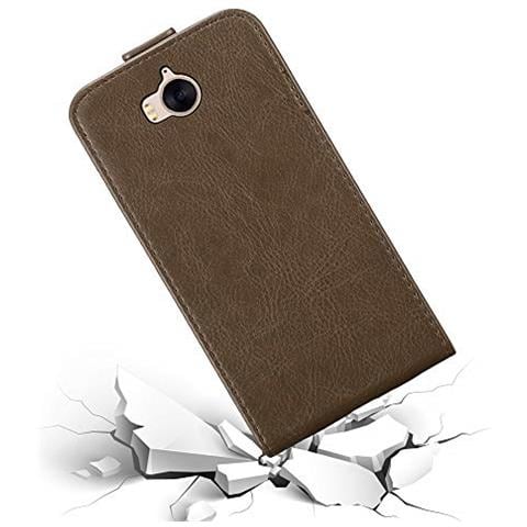 Custodia Compatibile Con Huawei Y6 2017 / Y5 2017 In Bruno Caffè - Coperchio Protettivo In Design Flip Con Chiusura Magnetica - Foto 2