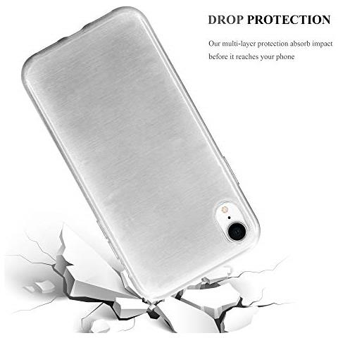 Cadorabo Custodia Compatibile Con Apple Iphone Xr In Argento - Coperchio Protettivo In Silicone Tpu Flessibile Con Design Spazzolato - Foto 2