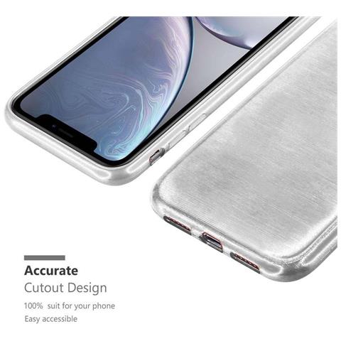 Cadorabo Custodia Compatibile Con Apple Iphone Xr In Argento - Coperchio Protettivo In Silicone Tpu Flessibile Con Design Spazzolato - Foto 8