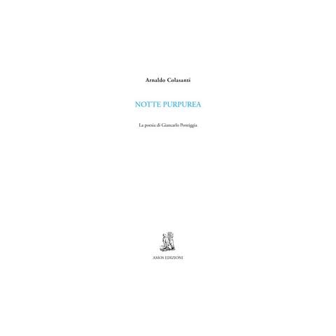 Arnaldo Colasanti - Notte Purpurea. La Poesia Di Giancarlo Pontiggia - Foto 1