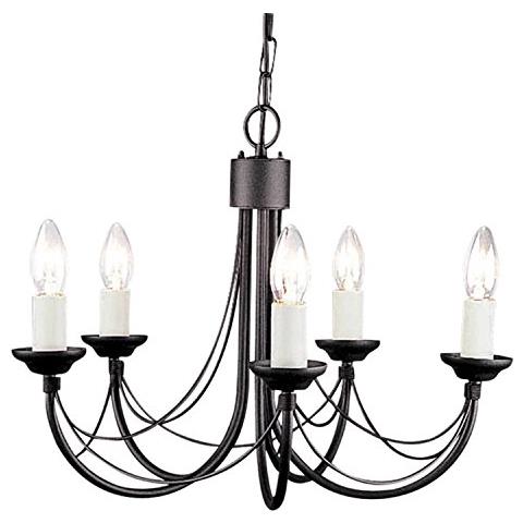 Carisbrooke Cinque Lampadario Nero - Foto 1