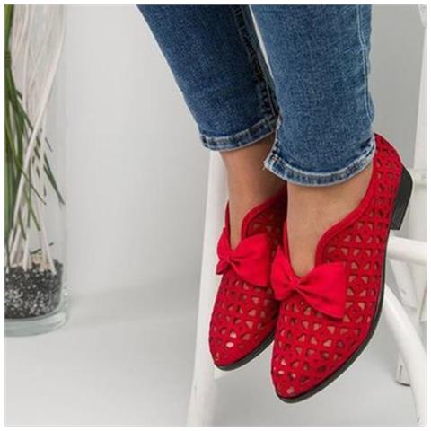SLOWMOOSE - Mocassini Estivi Appartamenti Scarpe Primaverili A Punta Per  Donna [ rosso / 4] - ePRICE