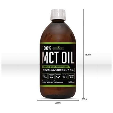 Nature Aid 100 Per Cento Mct Oil Premium Olio Di Cocco Da Fonti Sostenibili Aggiungi Al Caff O Frullati Vegan 500 Ml - Foto 2