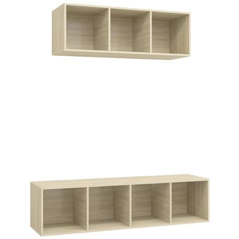 Set Porta TV 2 pz Rovere Sonoma in Truciolato - Foto 1