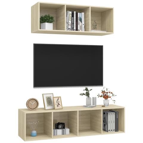 Set Porta TV 2 pz Rovere Sonoma in Truciolato - Foto 6