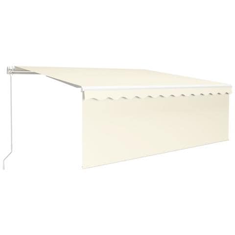 Tenda da Sole Retrattile Manuale con LED 4x3 m Crema - Foto 1