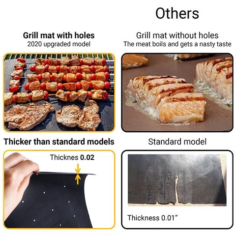 Tappetino Per Griglia Con Fori Antiaderente Nero, Confezione Da 5 - Foto 15