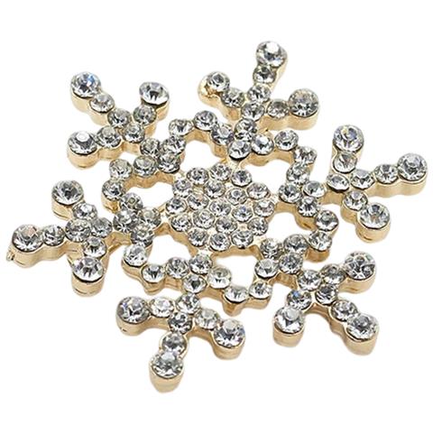 Spilla Natalizia Fiocco Di Neve Gold - Foto 1