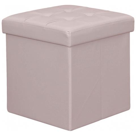 Pouf Contenitore Quadrato In Ecopelle Naturale - Foto 1