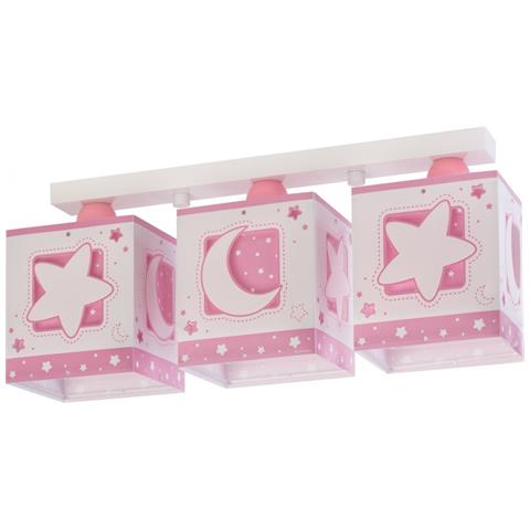 Plafoniera Per Bambini A 3 Luci Moonlight Luna E Stelle Rosa - Foto 2