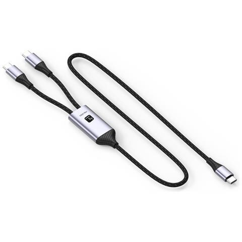 Cavo Di Ricarica Sdoppiatore Usb-c Maschio A Due Usb-c Maschio 100w 1,5m - Foto 2