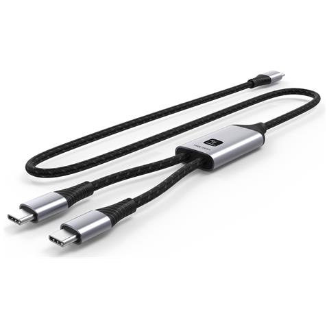 Cavo Di Ricarica Sdoppiatore Usb-c Maschio A Due Usb-c Maschio 100w 1,5m - Foto 3