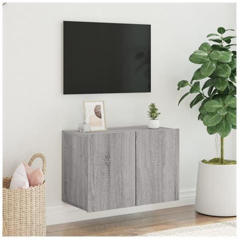 Mobile Tv A Parete Grigio Sonoma 60x30x41 Cm - Foto 3