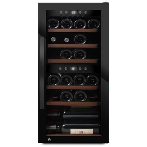 Cantinetta Vino SW-24BE Libera Installazione con Doppia Temperatura Capacità 24 Bottiglie Classe G Colore Nero - Foto 1