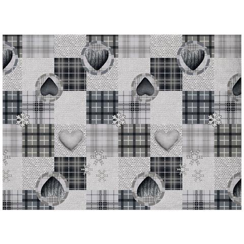 Copripiumino Sacco Piumone Pensieri Delicati Cotone Disegno Love Mountain Matrimoniale Grigio - Foto 2