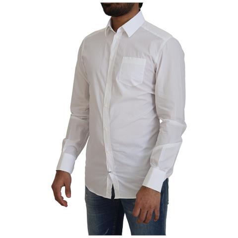 Abito Formale Slim Fit In Cotone Bianco Camicia Oro - It38 - Xs - Foto 2