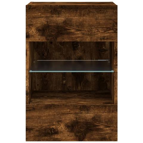 Mobile TV a Parete con Luci LED Rovere Fumo 40x30x60,5 cm - Foto 10