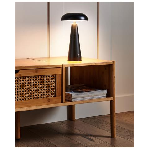 Lampada Da Tavolo Senza Fili A Led Bocono Con Dimmer Metallo Nero - Foto 1