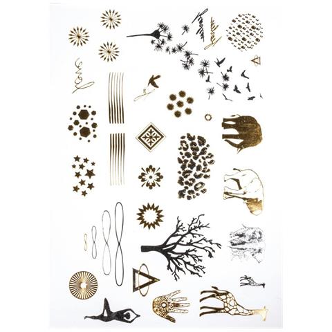 Tatuaggio Metallizzato 14x21 Cm Oro Argento Nero - Foto 1