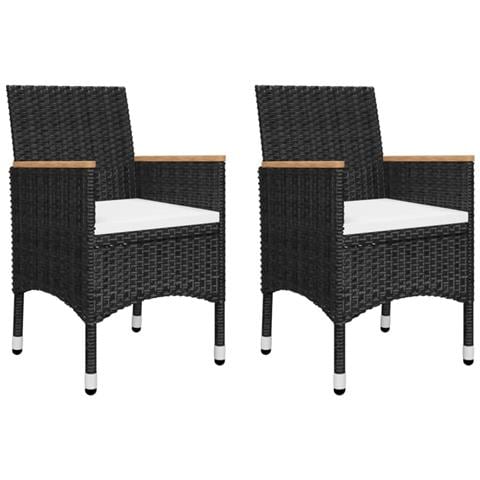 Set Mobili Da Pranzo Per Giardino 5 Pz Nero - Foto 2