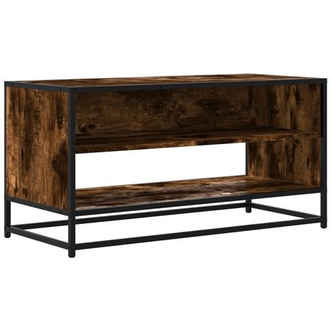 Mobile Tv Rovere Fumo 91x40x46 Cm Legno Multistrato E Metallo - Foto 2