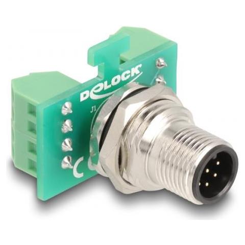 Delock Adattatore Modulo Di Trasferimento M12 A 8 Pin Maschio A-coded Per Morsettiera A 9 Pin Per Installazione - Foto 1