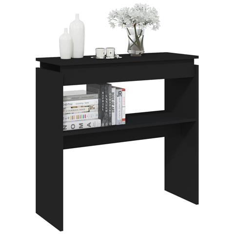 Lusso Casadino -  Tavolino Consolle Nero 80x30x80 Cm In Legno Multistrato - Foto 2