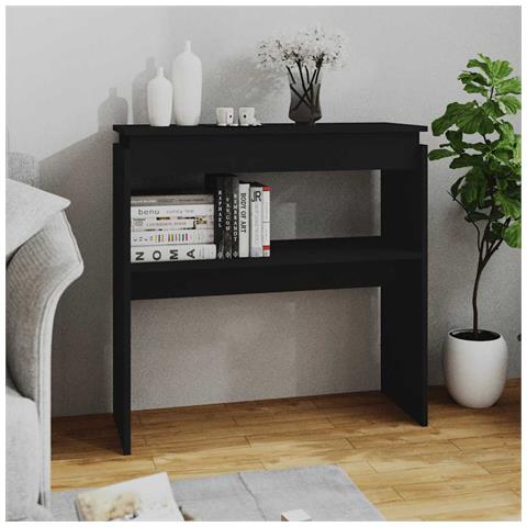 Lusso Casadino -  Tavolino Consolle Nero 80x30x80 Cm In Legno Multistrato - Foto 7