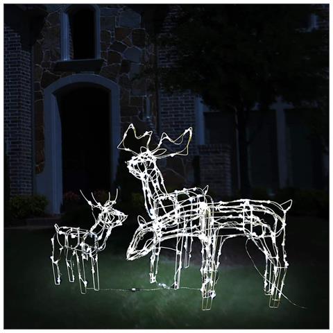 Lusso Casadino - Decorazioni Di Natale A Forma Di Renne 3 Pz 229 Led - Foto 8