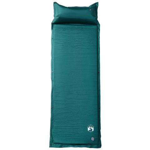 Materasso Campeggio Autogonfiabile con Cuscini 1 Persona Verde - Foto 2